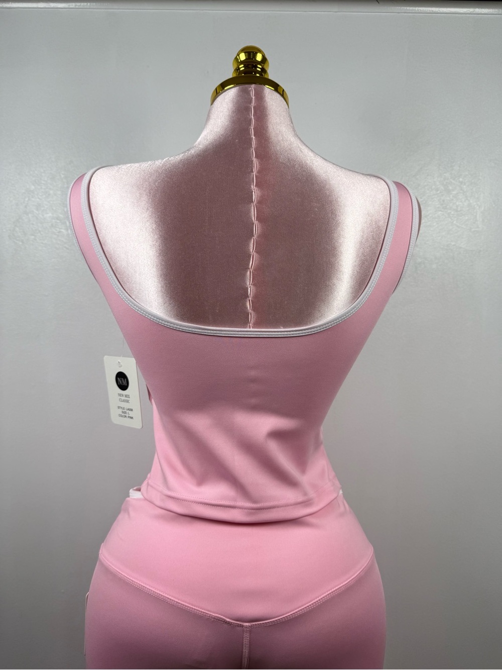 New Mix Two Piece Crop Tank & Flare Pants Set NWT Pink Size Large - Picture 7 of 7